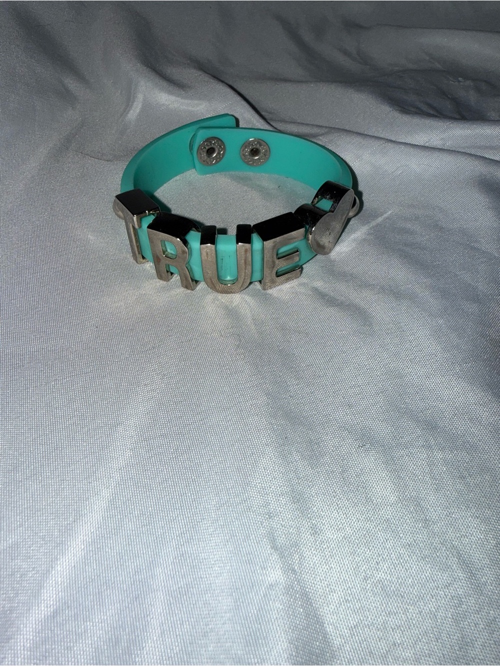 Turquoise 'TRUE' BCBGeneration Letter Snap Bracelet - Women Accessories